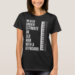 Mannen onderschatten nooit een oud Man met een toe T-shirt