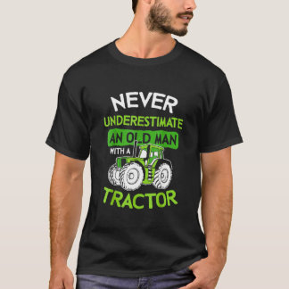 Mannen onderschatten nooit een oude opa van de tre t-shirt