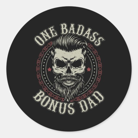 Mannen One Badass Bonus Pap Birthday Ronde Sticker (Voorkant)