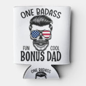 Mannen One Badass Bonus Stap Dad Funny Gift Birthd Blikjeskoeler (Voorkant)