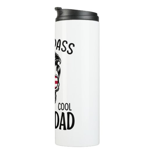 Mannen One Badass Bonus Stap Dad Funny Gift Birthd Thermosbeker (Geroteerd rechts)