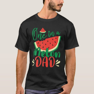 Mannen One in A Melon Dad Watermelon Birthday Vade T-shirt