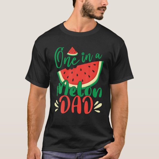 Mannen One in A Melon Dad Watermelon Birthday Vade T-shirt (Voorkant)