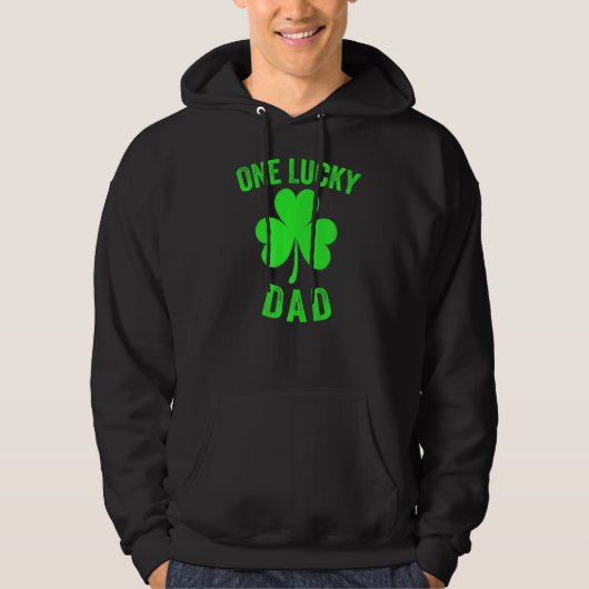 Mannen one Lucky Dad St Patricks Day Dad Funny Iri Hoodie (Voorkant)