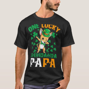 Mannen One Lucky Dog Papa Funny Chihuahua Dad St P T-shirt