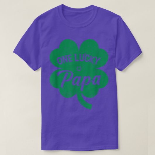 Mannen one Lucky Papa Shamrock Four Leaf Clover St T-shirt (Design voorkant)