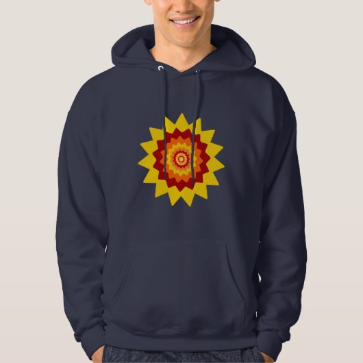 Mannen Oneven Flower Hoodie (Voorkant)