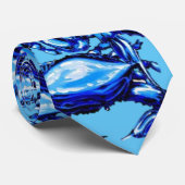 Mannen Ontwerper Blauwe Krabben Stropdas (Opgerold)