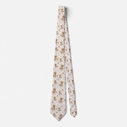 Mannen Ontwerper Floral Kitten Cats Stropdas (Voorkant)