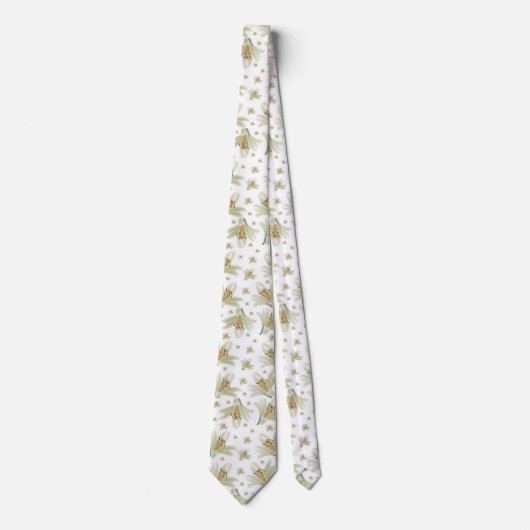 Mannen Ontwerper Stropdassen Witte Tulpen (Voorkant)