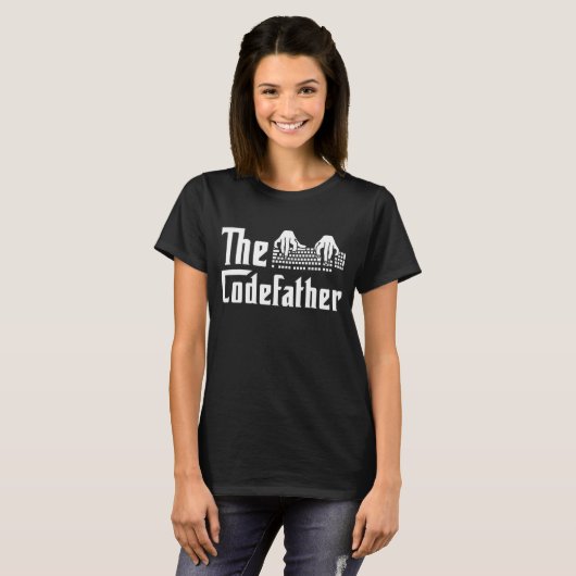 Mannen ontwikkelaar van codefather-software t-shirt (Voorkant volledig)