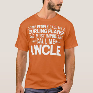 Mannen oom curling speler T-shirt coach ooms grapp