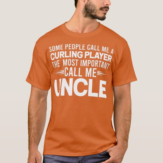 Mannen oom curling speler T-shirt coach ooms grapp (Voorkant)