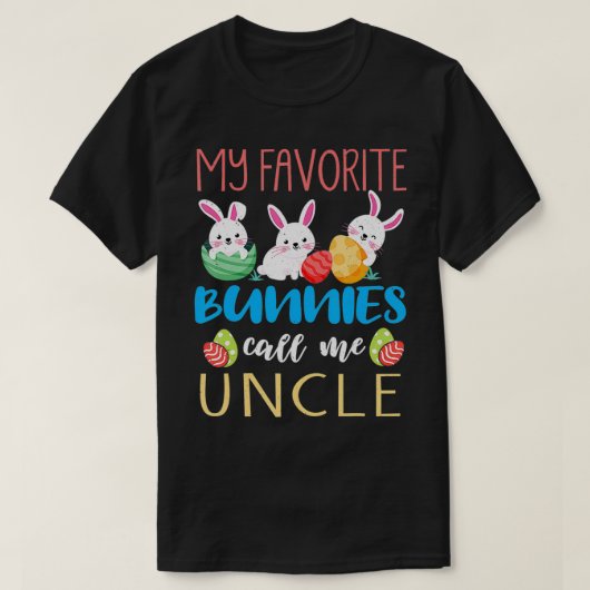 Mannen oom Cute Bunny Easter Day Happy Easter T-shirt (Design voorkant)