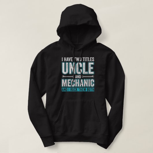 Mannen oom- en mechanische Funny Garage Fixing Car Hoodie (Design voorkant)