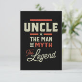 Mannen oom het Man de mythe de legendarische cadea RSVP Kaartje (Staand voorkant)