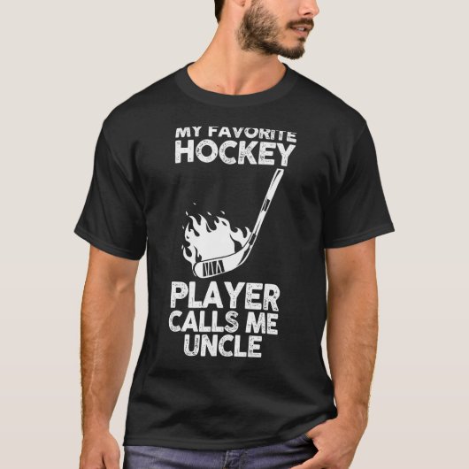 Mannen Oom Hockey Player T-shirt (Voorkant)