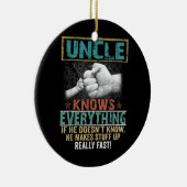 Mannen oom kent alles grappige oom vaders keramisch ornament (Rechts)