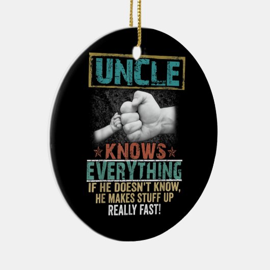 Mannen oom kent alles grappige oom vaders keramisch ornament (Rechts)