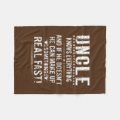 Mannen oom kent alles vaderdag grappigheid fleece deken (Voorkant (Horizontaal))