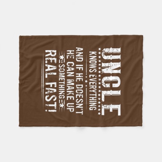 Mannen oom kent alles vaderdag grappigheid fleece deken (Voorkant (Horizontaal))