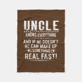 Mannen oom kent alles vaderdag grappigheid fleece deken (Voorkant)