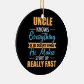 Mannen oom kent alles wat grappig is keramisch ornament (Rechts)