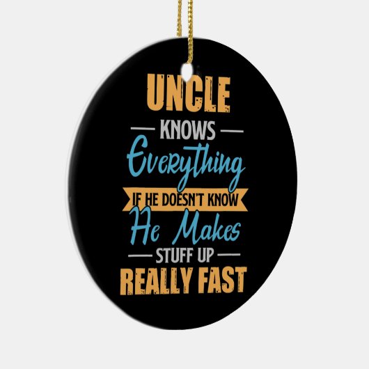 Mannen oom kent alles wat grappig is keramisch ornament (Rechts)