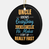 Mannen oom kent alles wat grappig is keramisch ornament (Links)