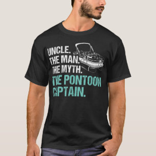 Mannen  oom Pontoon Boat, kapitein T-shirt