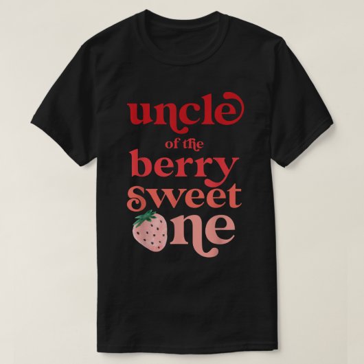 Mannen oom van de Berry Sweet One Strawberry First T-shirt (Design voorkant)