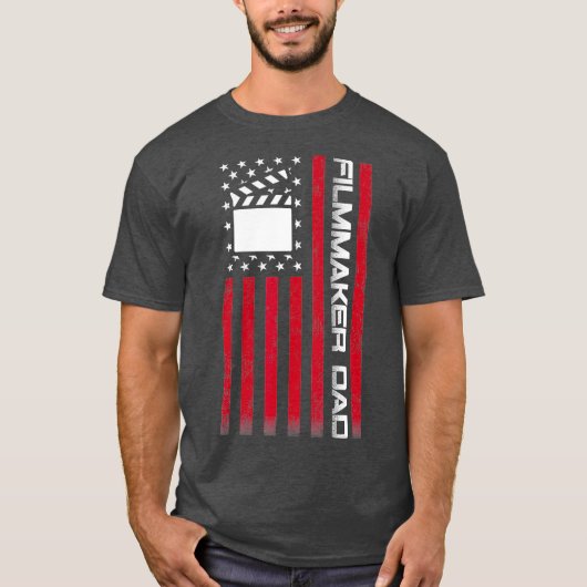 Mannen op 4 juli US Flag Filmmaker Papa Gift for T-shirt (Voorkant)