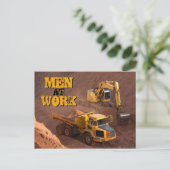 Mannen op de Traceur van het Werk en het Vervoer v Briefkaart (Staand voorkant)