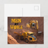 Mannen op de Traceur van het Werk en het Vervoer v Briefkaart (Voorkant / Achterkant)