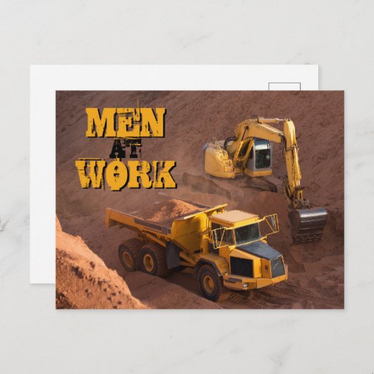 Mannen op de Traceur van het Werk en het Vervoer v Briefkaart (Voorkant / Achterkant)