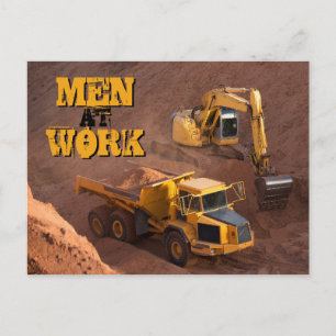 Mannen op de Traceur van het Werk en het Vervoer v Briefkaart