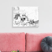 Mannen op een foto van de "Deadwood Coach" Canvas Afdruk (Insitu (Woonkamer))