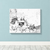 Mannen op een foto van de "Deadwood Coach" Canvas Afdruk (Insitu (Houten vloer))