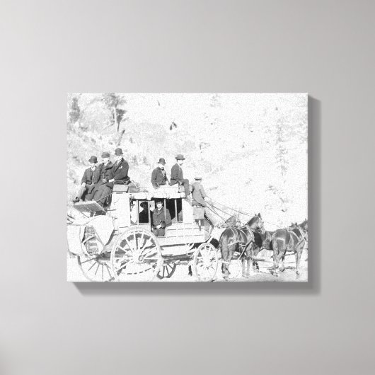 Mannen op een foto van de "Deadwood Coach" Canvas Afdruk (Voorkant)