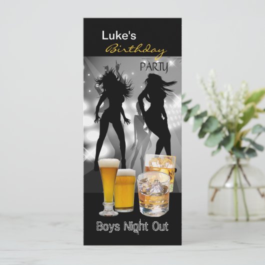 Mannen op feestdag jongens op nacht, lang 2 kaart (Staand voorkant)