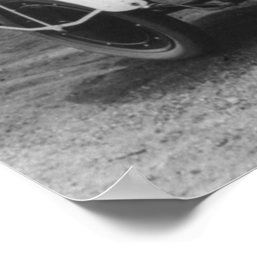 Mannen op Harley Davidson-motorfiets met Sidecar Poster (Hoek)