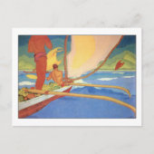 Mannen op het Outrigger Canoe door Arman Manookian Briefkaart (Voorkant)