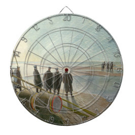 Mannen op het strand (gevaarlijk werk bij lage tem dartbord