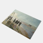 Mannen op het strand (gevaarlijk werk bij lage tem deurmat (Schuin)