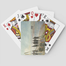 Mannen op het strand (gevaarlijk werk bij lage tem pokerkaarten