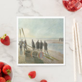 Mannen op het strand (gevaarlijk werk bij lage tem servet (Insitu)