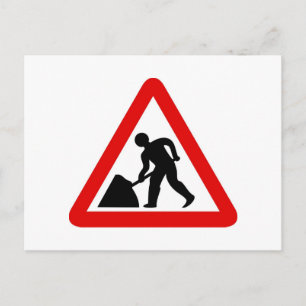 Mannen op het werk briefkaart