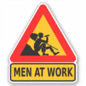 mannen op het werk grappig sticker (Voorkant)
