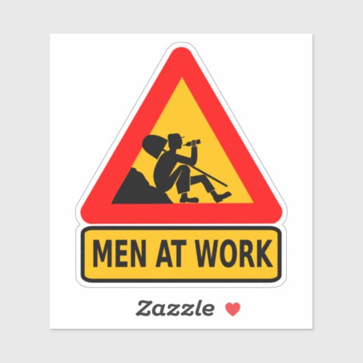 mannen op het werk grappig sticker (Vel)