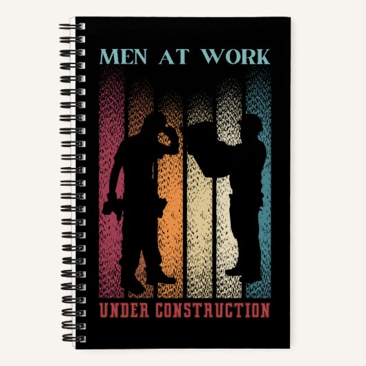Mannen op het werk, retro-Notitieboek Notitieboek (Voorkant)